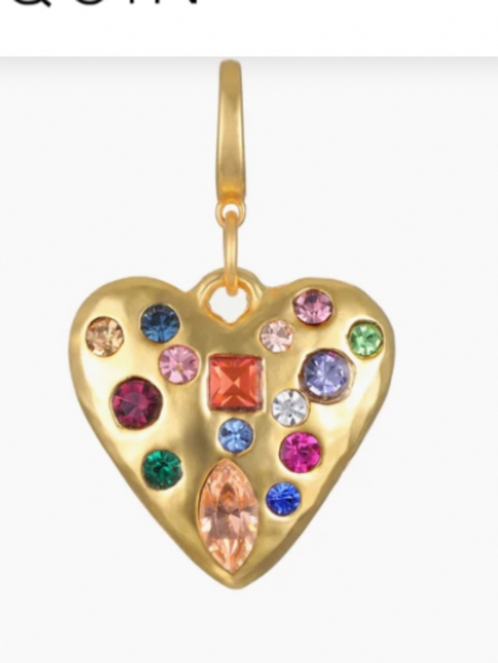 Sequin petite gem stone charm orig $98 22k gold plating bronze with glass